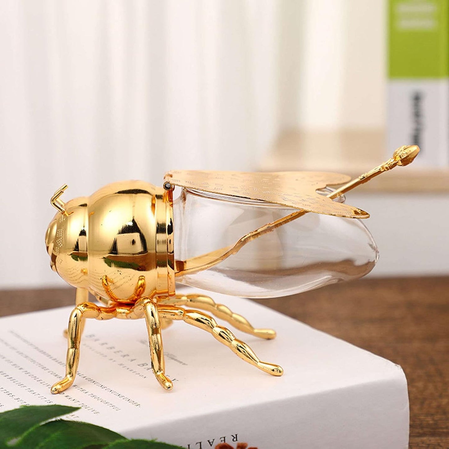 Pots à sucre en forme d'abeille avec cuillère