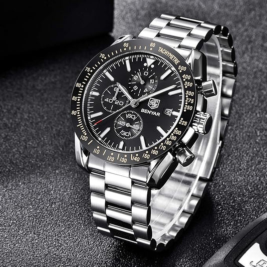 Montre Classique Benyar en Acier Inoxydable