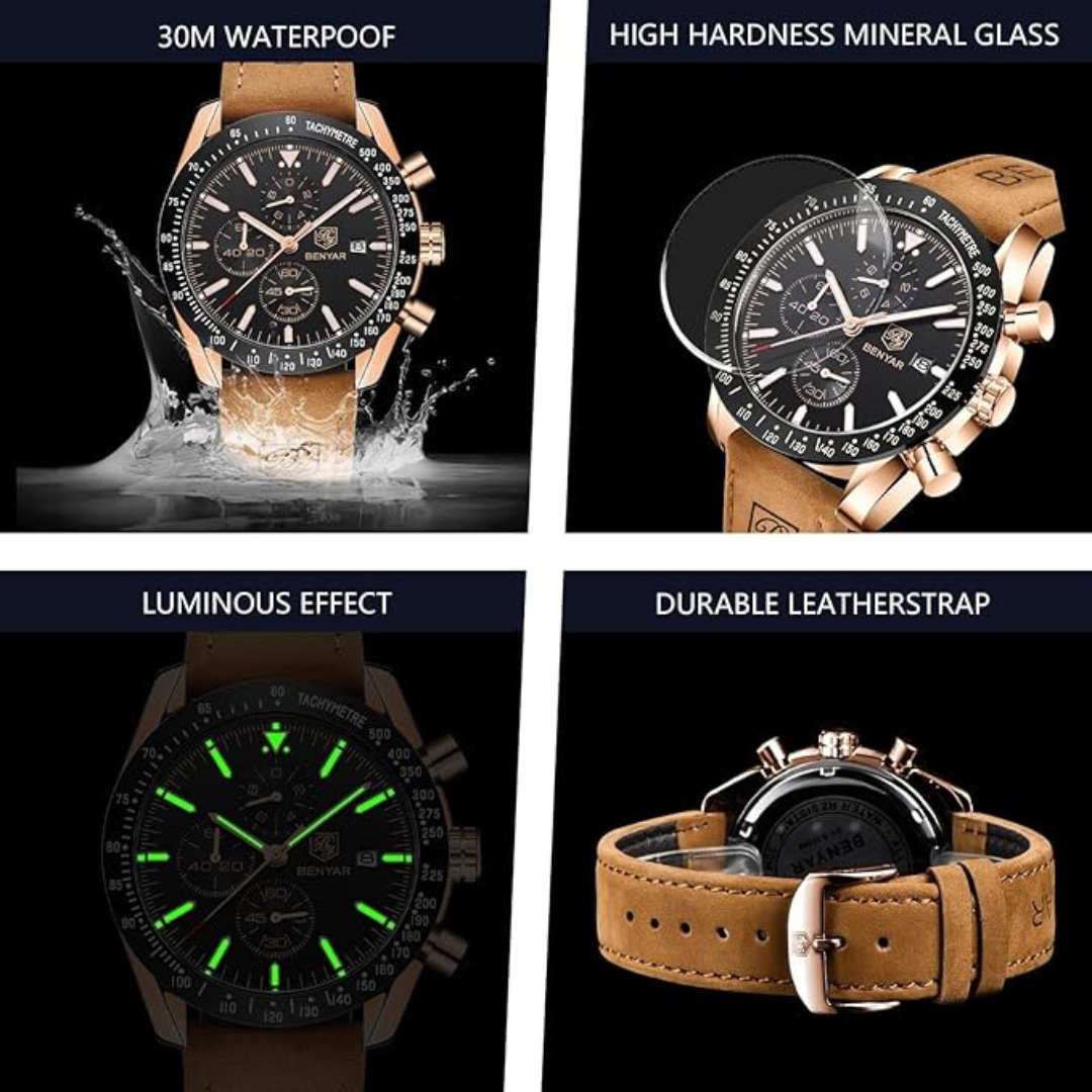 Tesly Montre de luxe élégante BENYAR