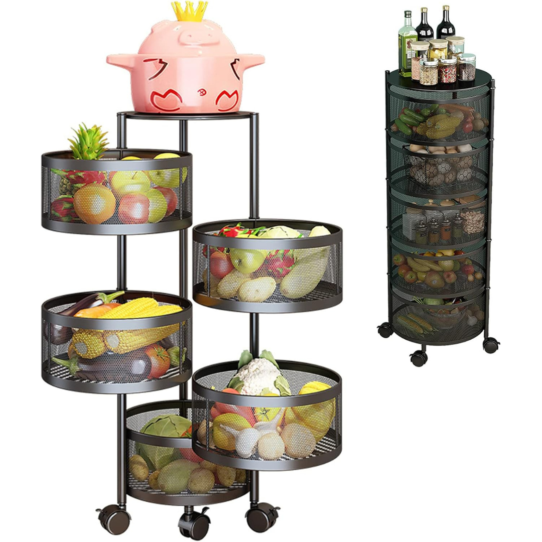 Étagère ronde tesly multifonctionnelle