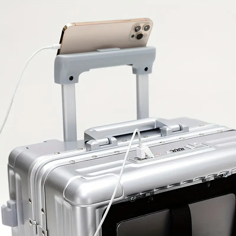 Valise cabine avec port USB et porte-gobelet