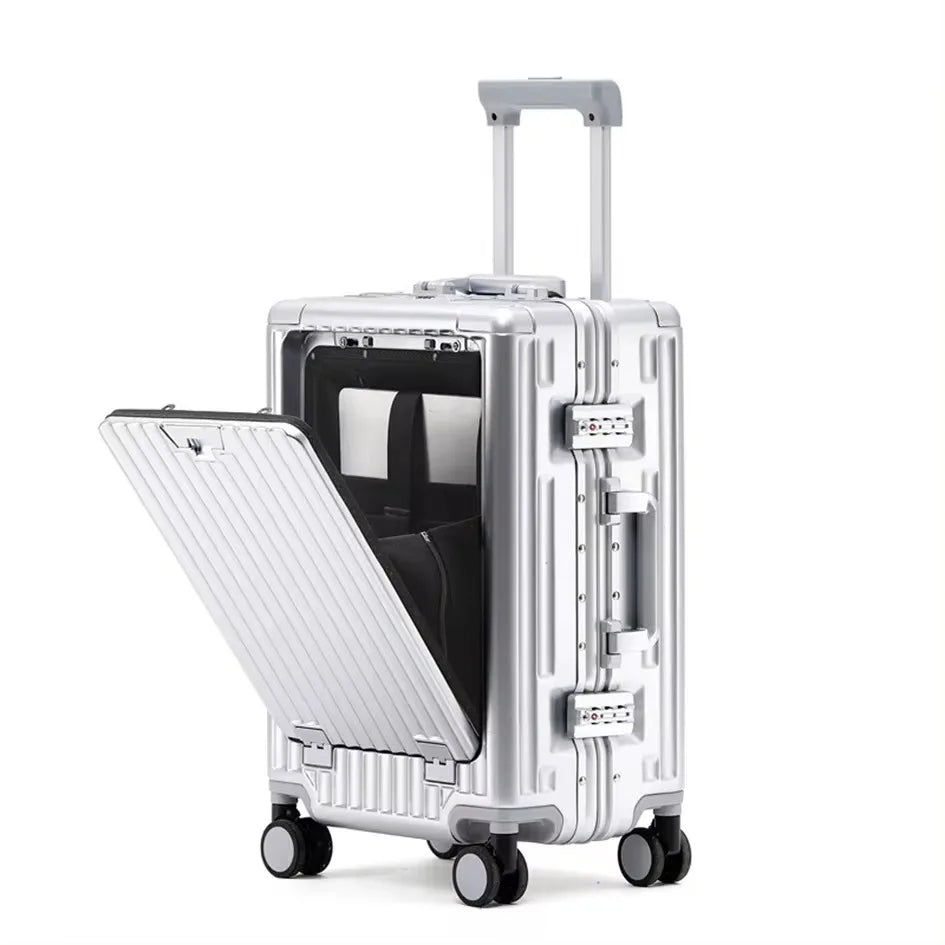 Valise cabine avec port USB et porte-gobelet