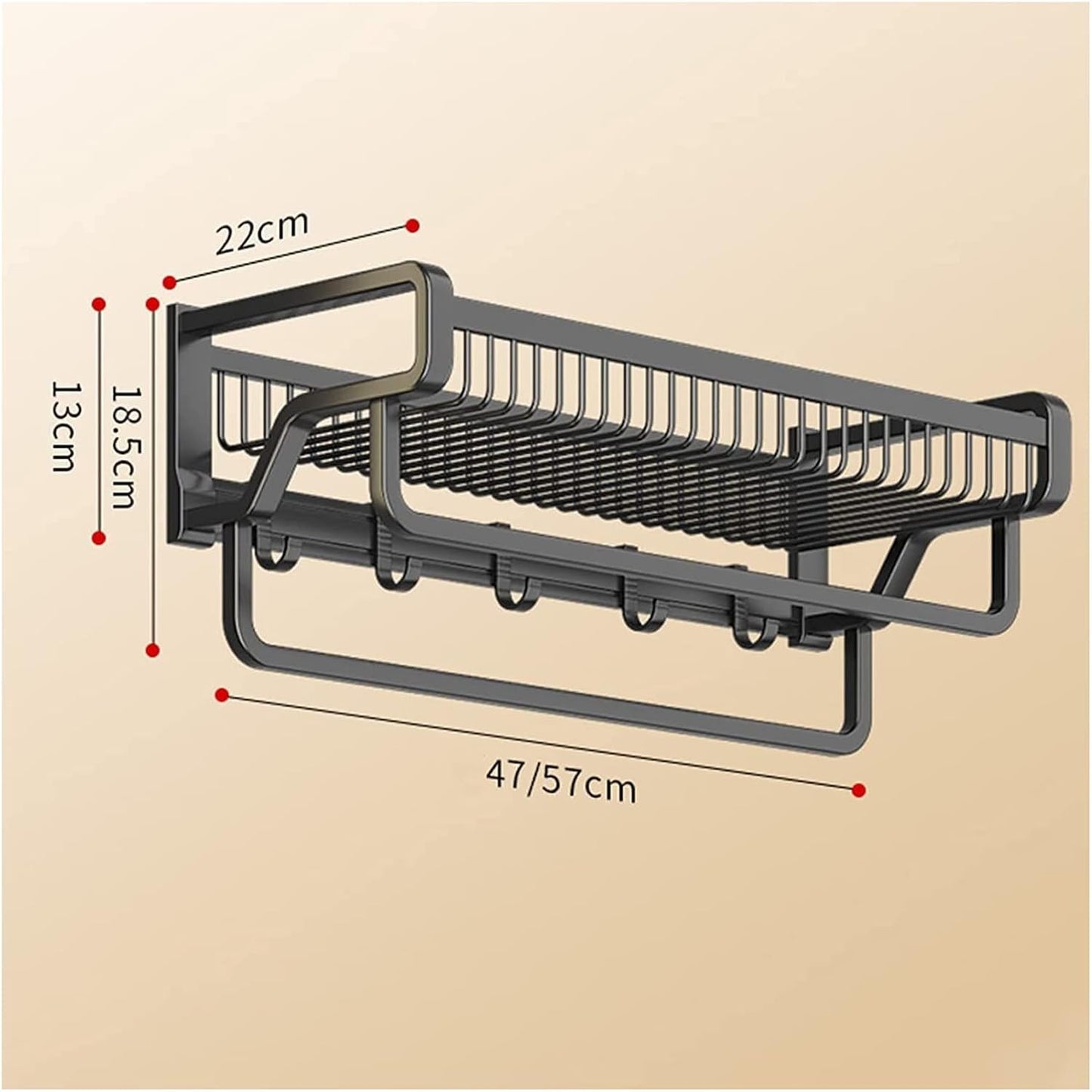 Porte-serviettes mural avec double barre