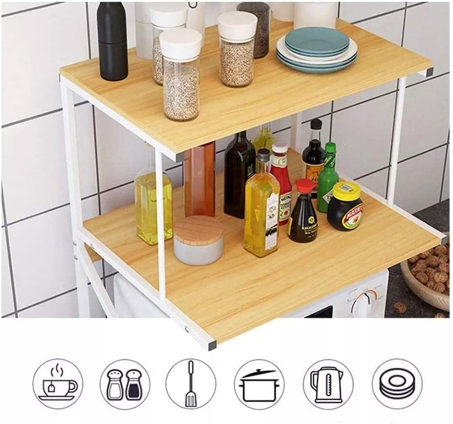 Étagère de Rangement en bois pour Micro-Ondes et épices