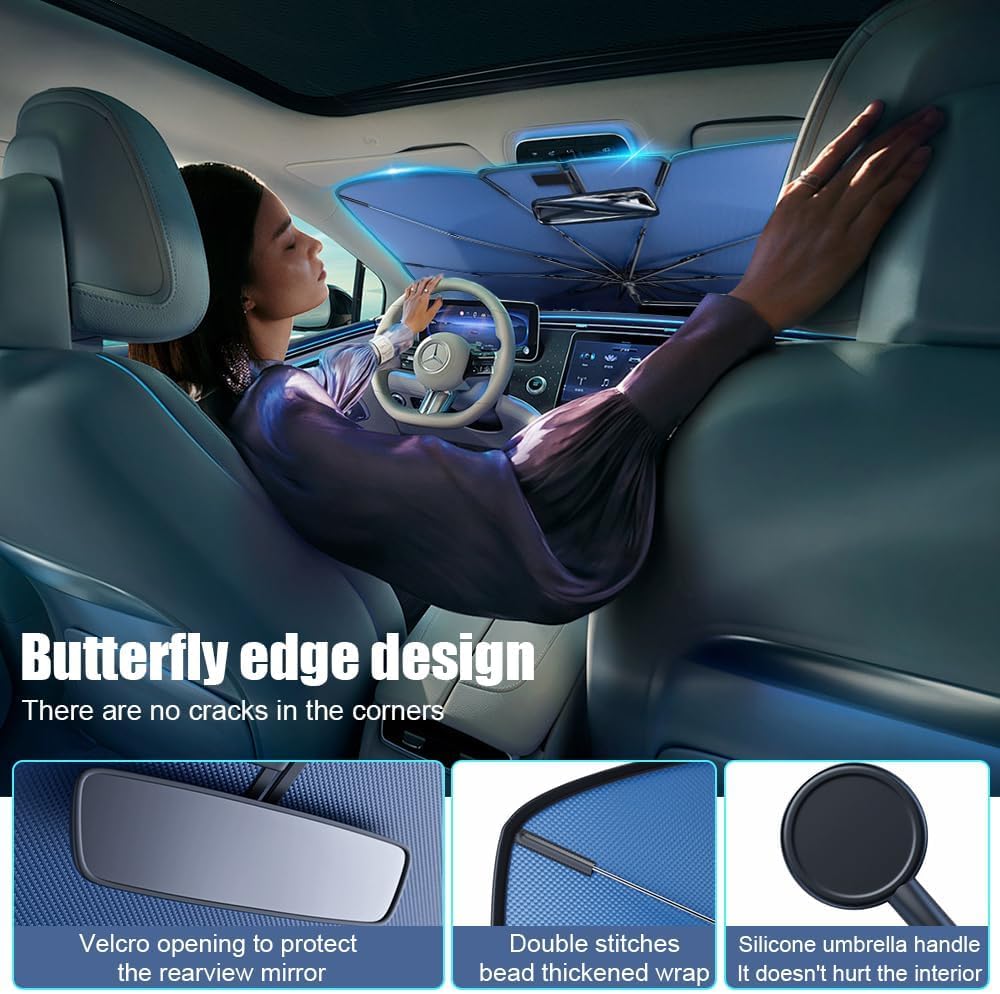 Pare-soleil pliable Tesly pour pare-brise de voiture