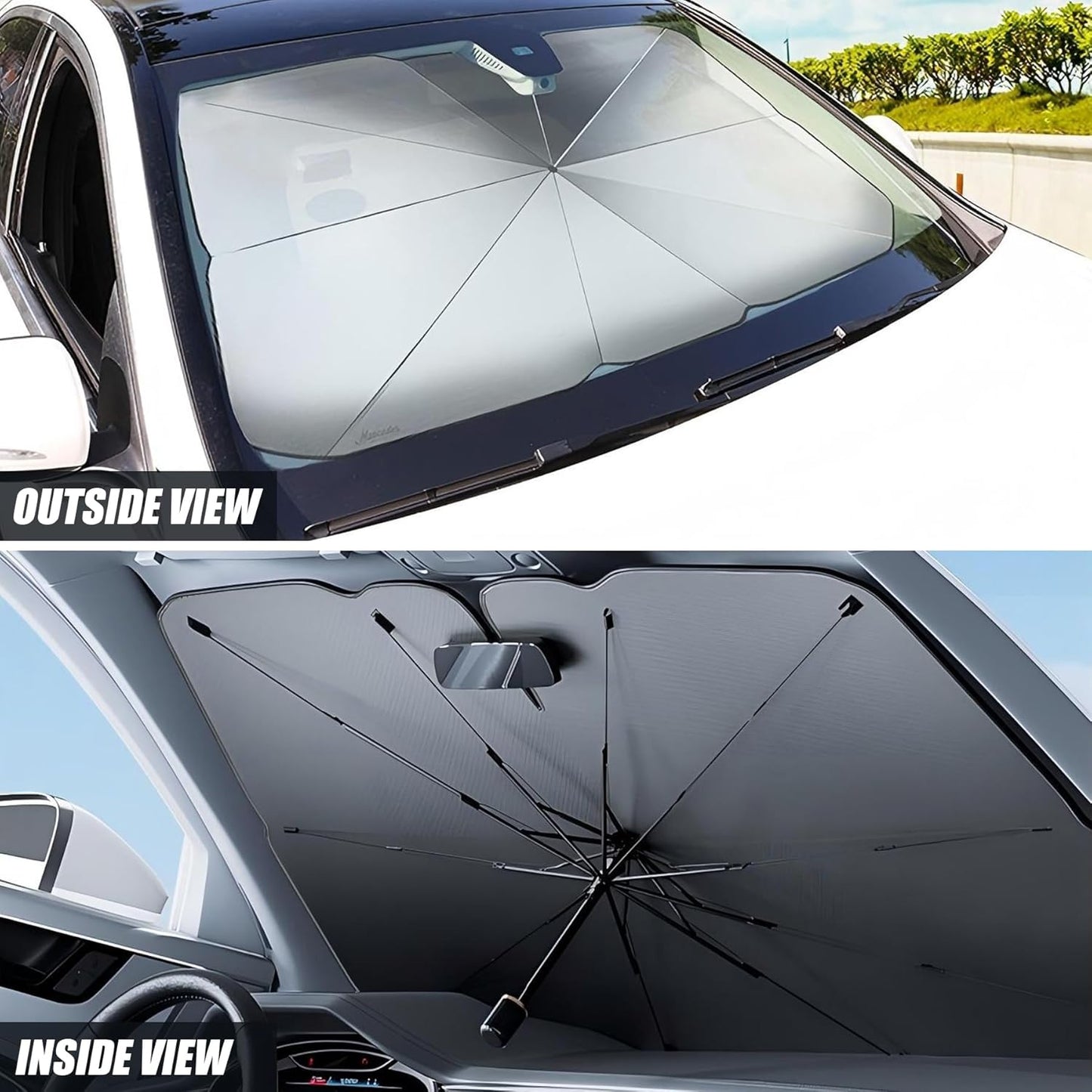 Pare-soleil pliable Tesly pour pare-brise de voiture