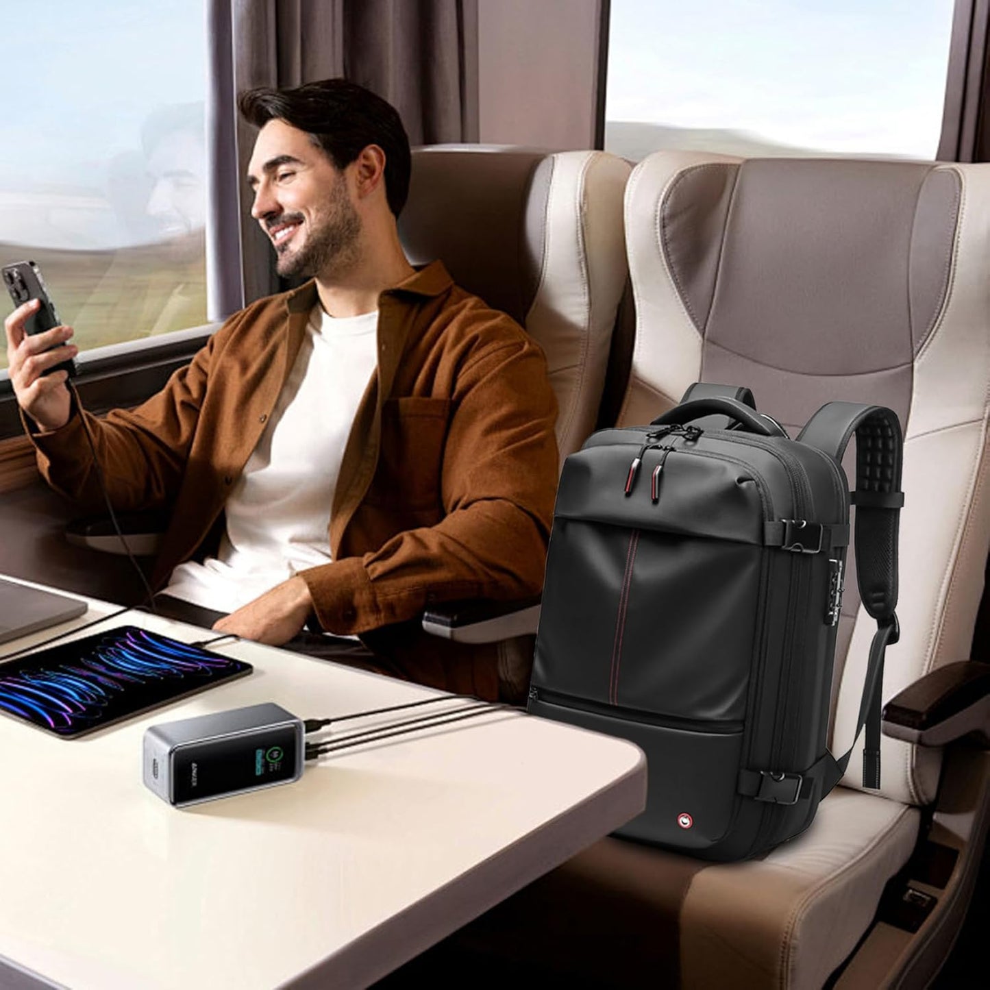 Sac à dos de voyage Tesly avec airbag à compression sous vide