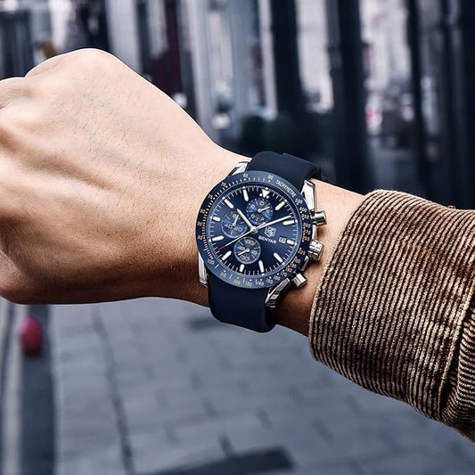 Montre homme BENYAR 5140 Acier – Chronographe Sport & Élégance