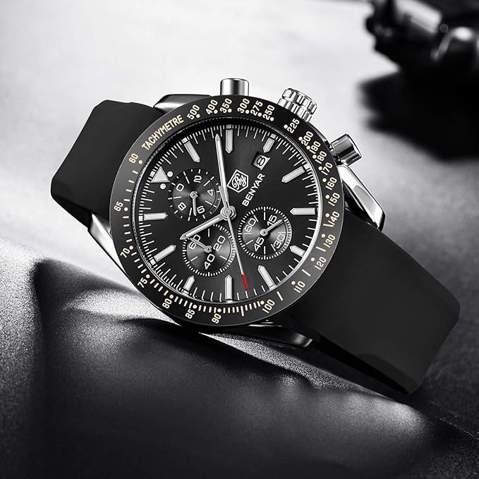Montre homme BENYAR 5140 Acier – Chronographe Sport & Élégance