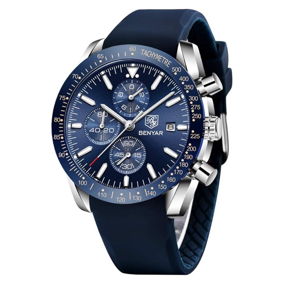 Montre homme BENYAR 5140 Acier – Chronographe Sport & Élégance