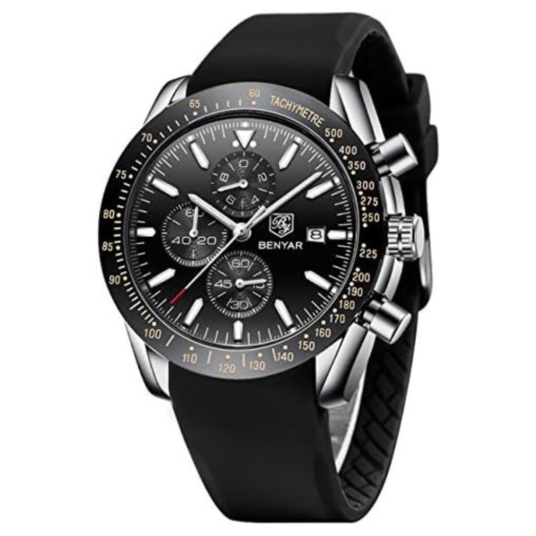 Montre homme BENYAR 5140 Acier – Chronographe Sport & Élégance