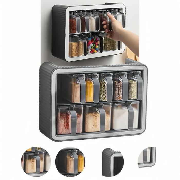 Étagère à épices Tesly pour 12 pots