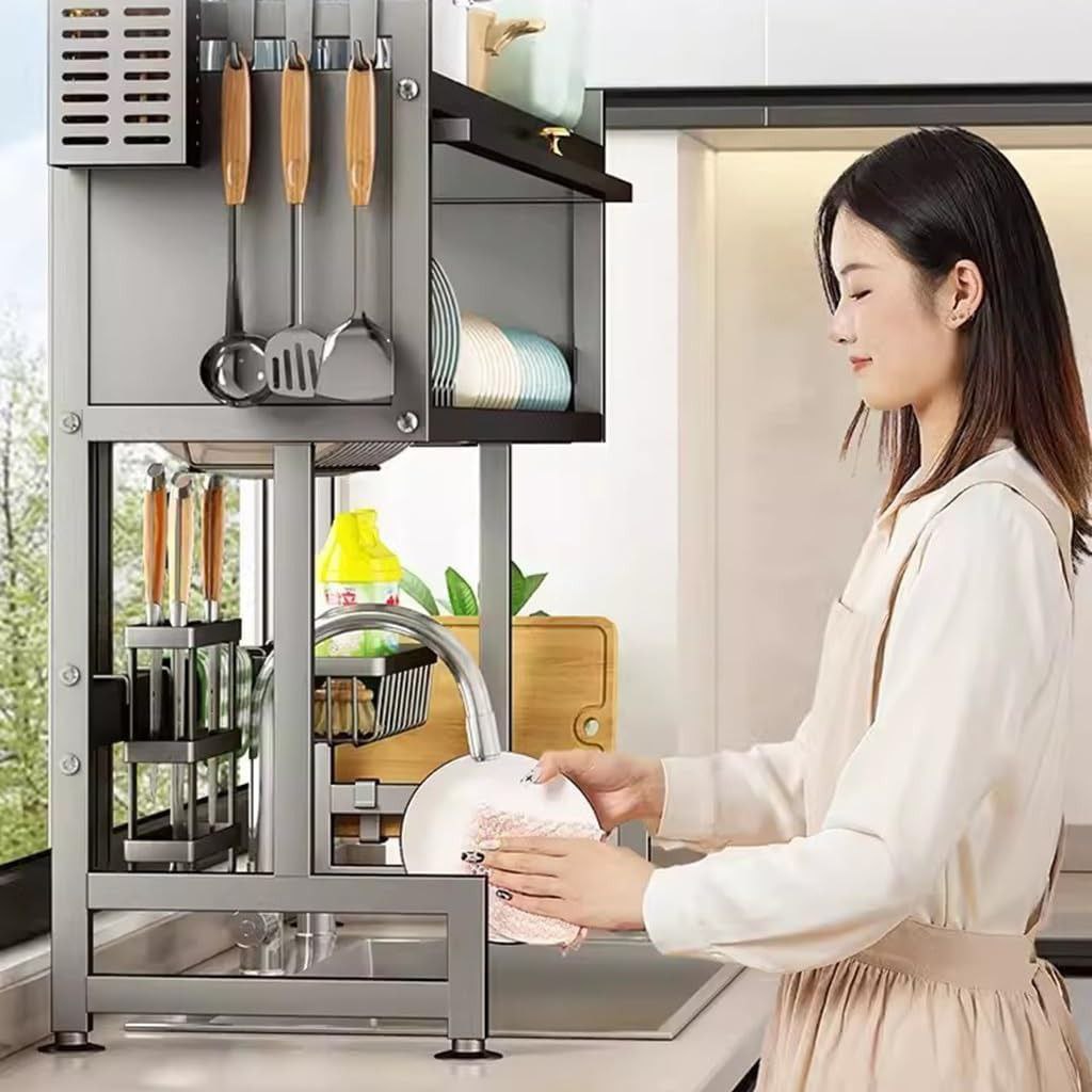 Égouttoir à vaisselle Tesly  à étages avec couvercle